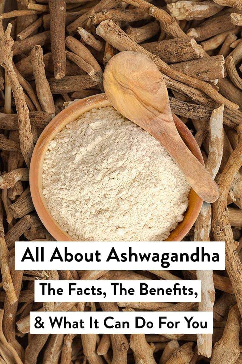 Ashwagandha roots and powder in a spoon