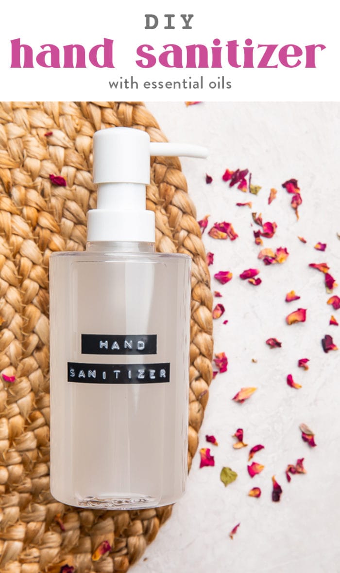 DIY Hand Sanitizer Recipe (with Essential Oils) Pinterest graphic