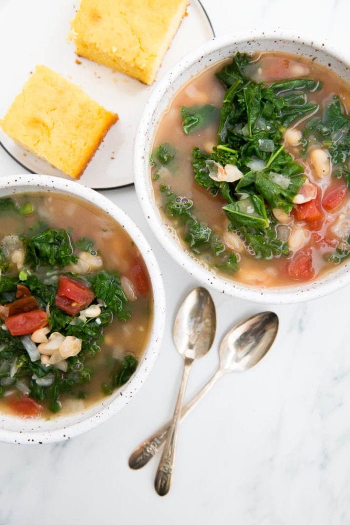 Kale and white bean soup