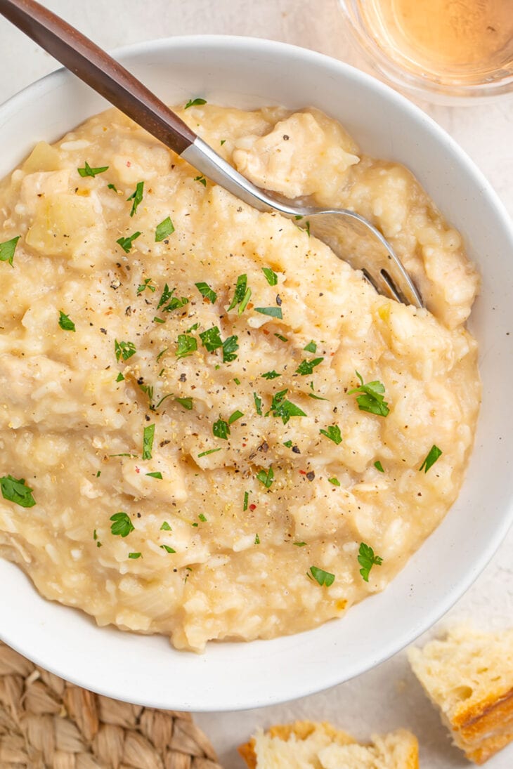 Creamy Crockpot Chicken and Rice - 40 Aprons