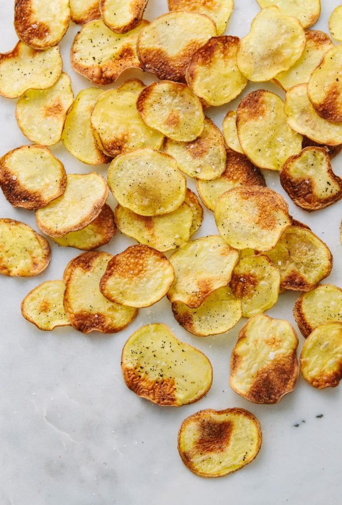 Homemade baked potato chips