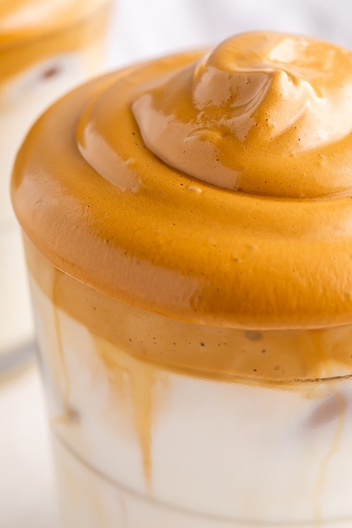 Close-up of whipped coffee