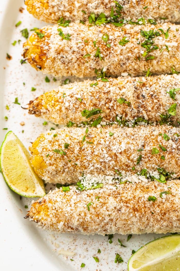 Close-up of elote