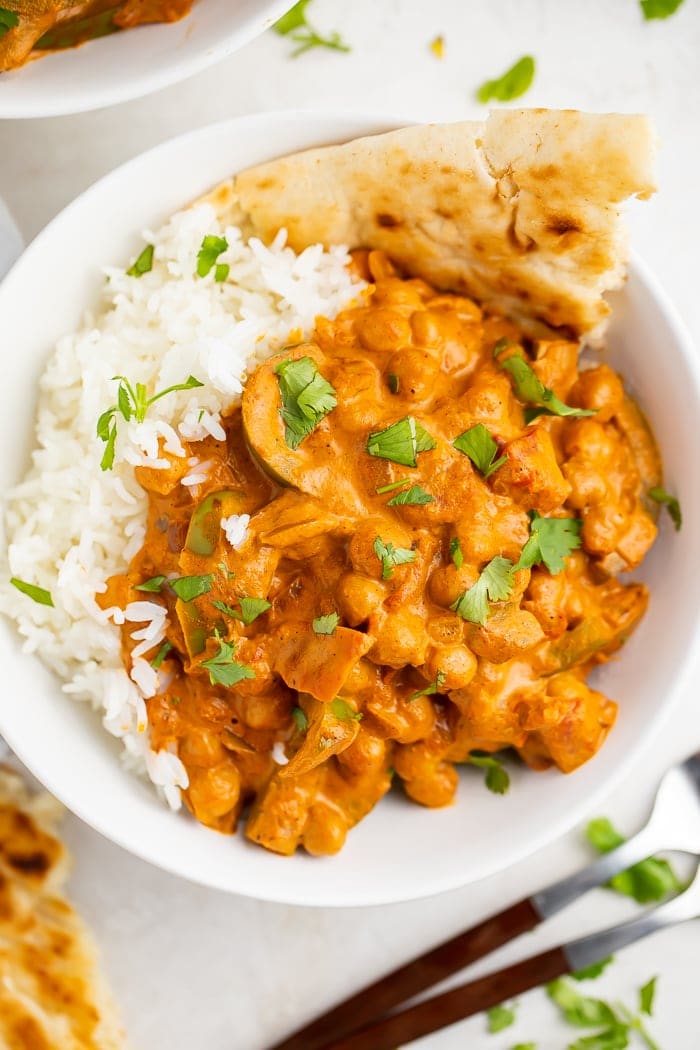 Bowl of chickpea tikka masala