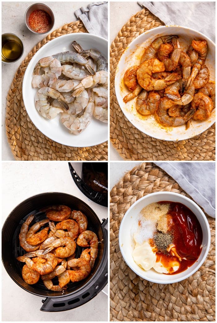 Instructions for air fryer shrimp with comeback sauce