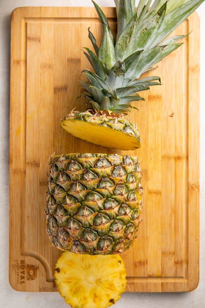 Wood Cutting Board w/Stripes - Pineapple