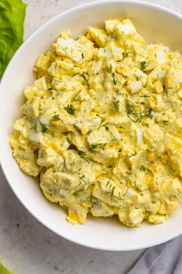 Close-up of keto salad in a bowl