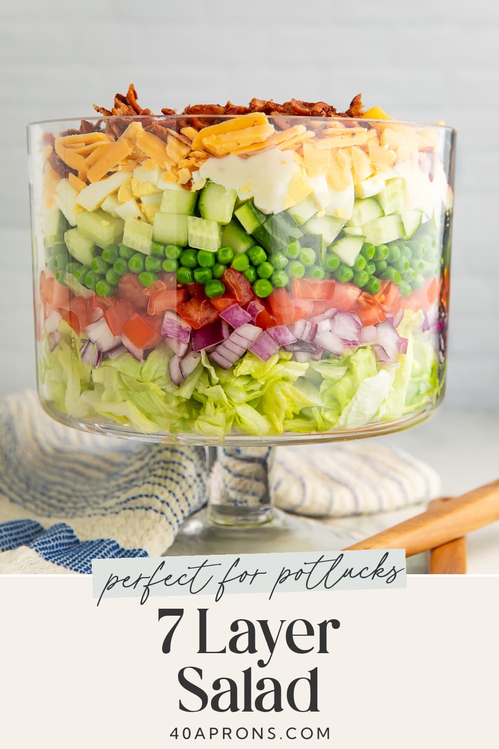 Pin graphic for 7 layer salad.