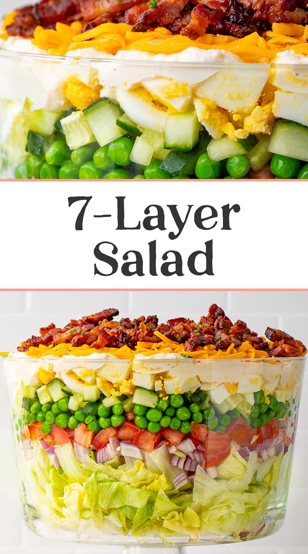 Easy 7 Layer Salad with Homemade Dressing - 40 Aprons