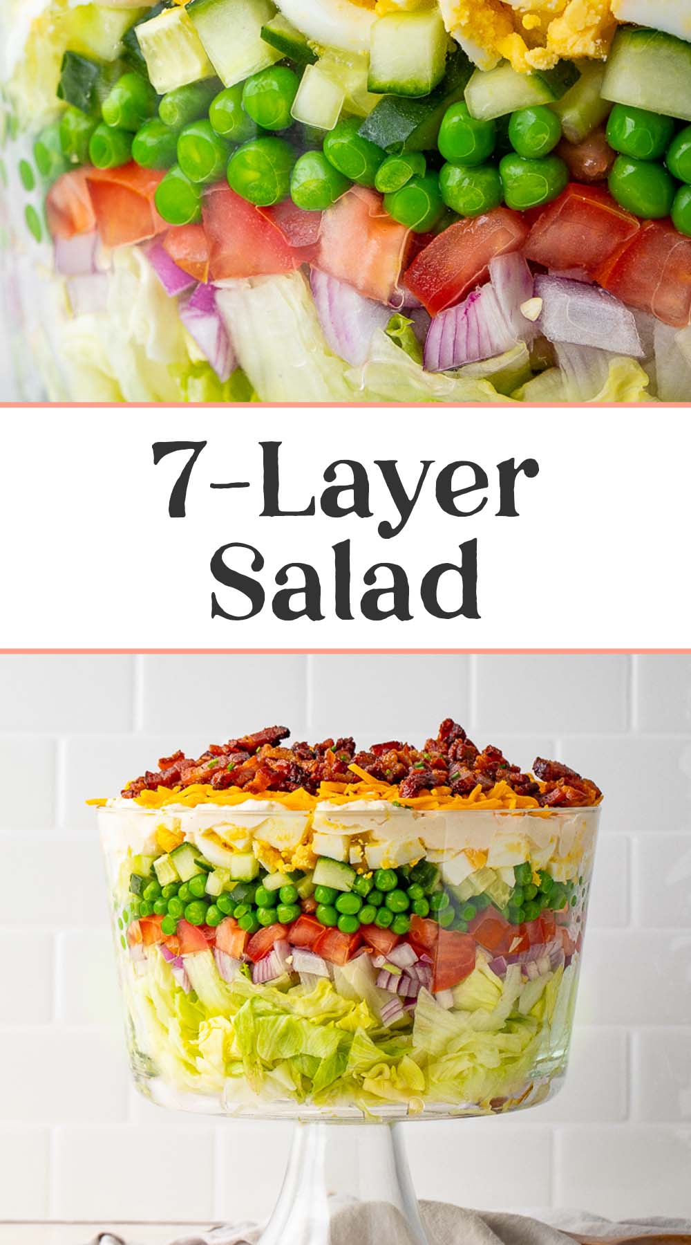 Easy 7 Layer Salad with Homemade Dressing - 40 Aprons