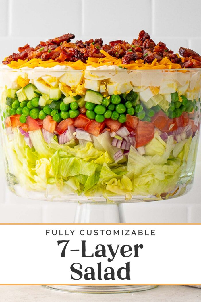 Pin graphic for 7-layer salad.