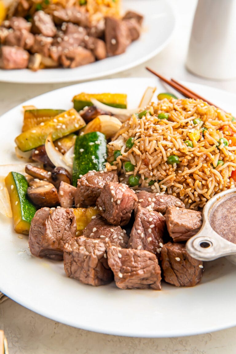 Hibachi Steak with Fried Rice and Vegetables