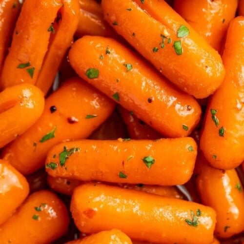 Close-up of candied carrots