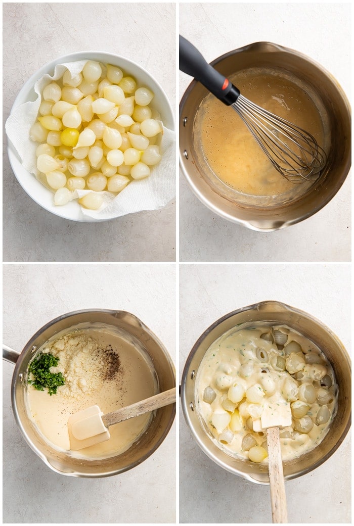 Instructions for creamed onions