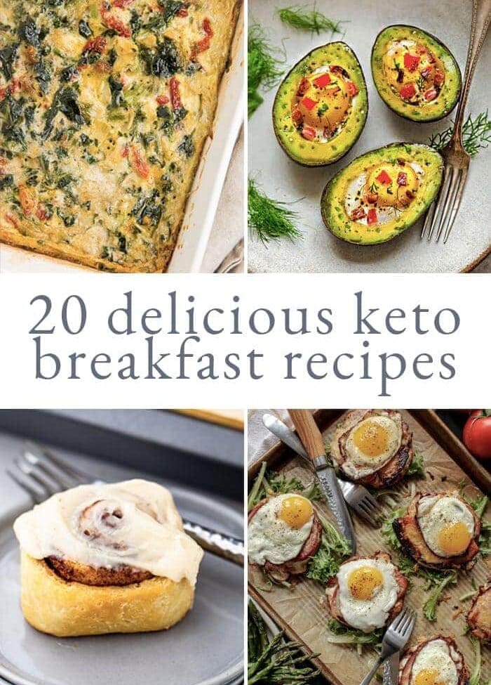 Graphic for 20 keto breakfast recipes roundup