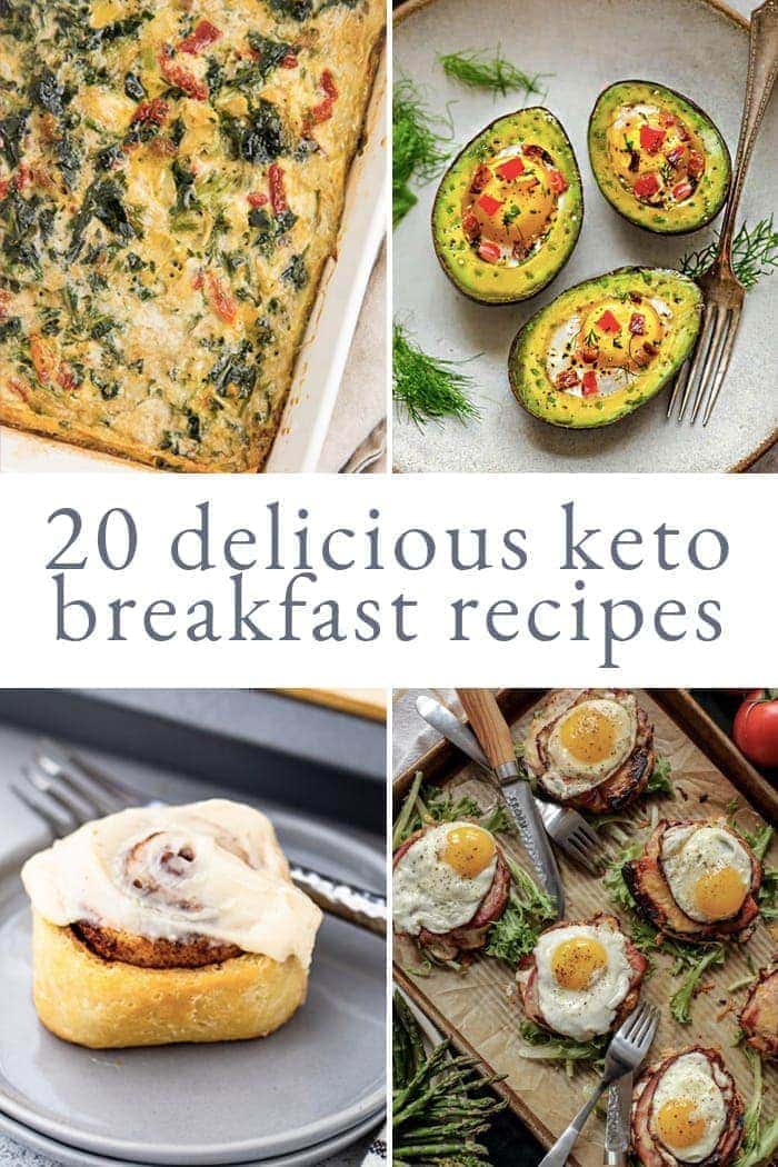 Graphic for 20 keto breakfast recipes roundup