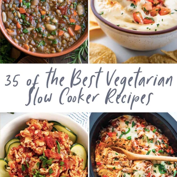 Graphic for 35 vegetarian slow cooker recipes