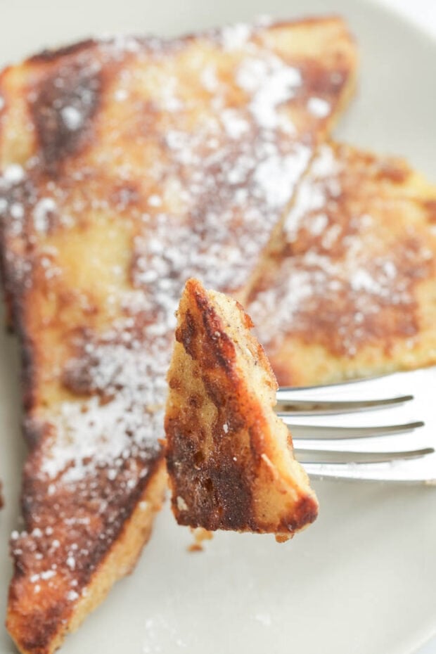 Keto french toast with powdered erythritol