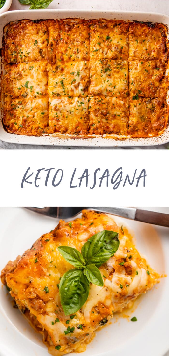 Pinterest graphic for keto lasagna