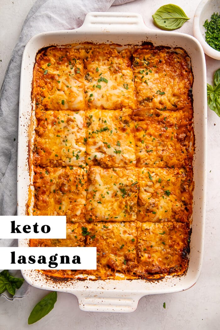 Pinterest graphic for keto lasagna