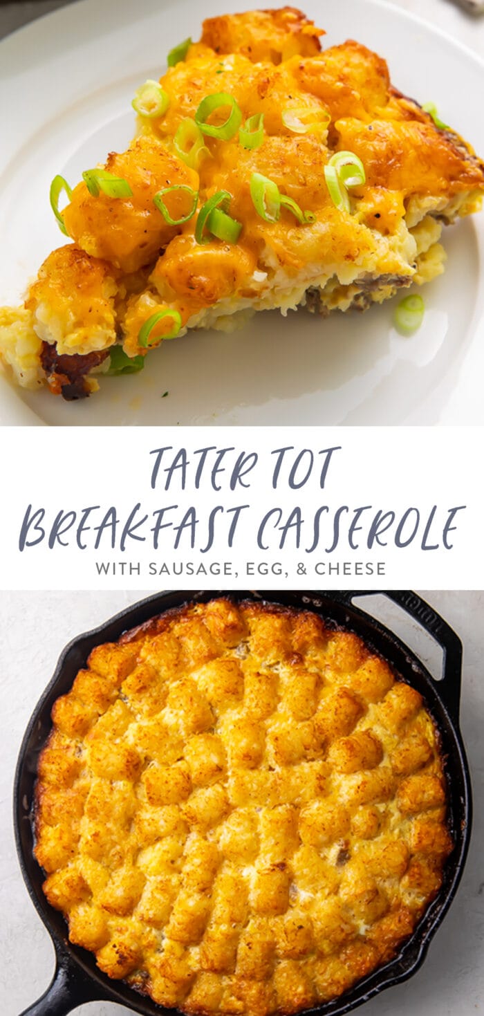 Pinterest graphic for tater tot breakfast casserole