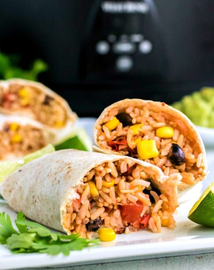 Slow cooker black bean burritos