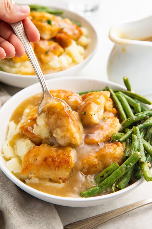 Whole30 Fried Chicken and Mashed Potato Bowl with Gravy - 40 Aprons