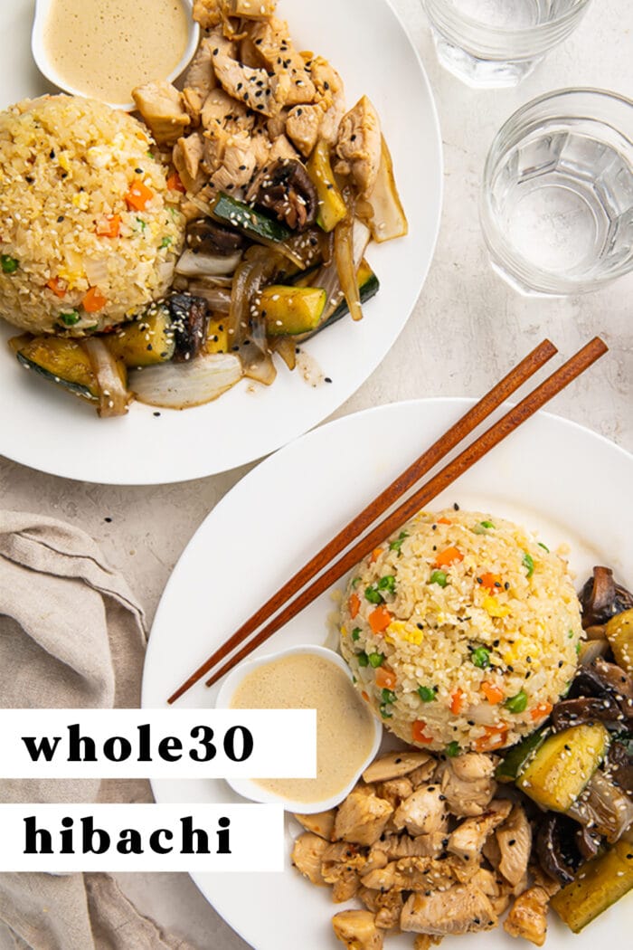 Pinterest graphic for whole30 hibachi