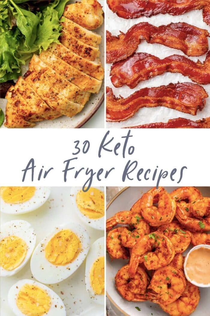 Graphic for 30 keto air fryer recipes