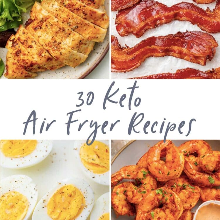 Graphic for 30 keto air fryer recipes