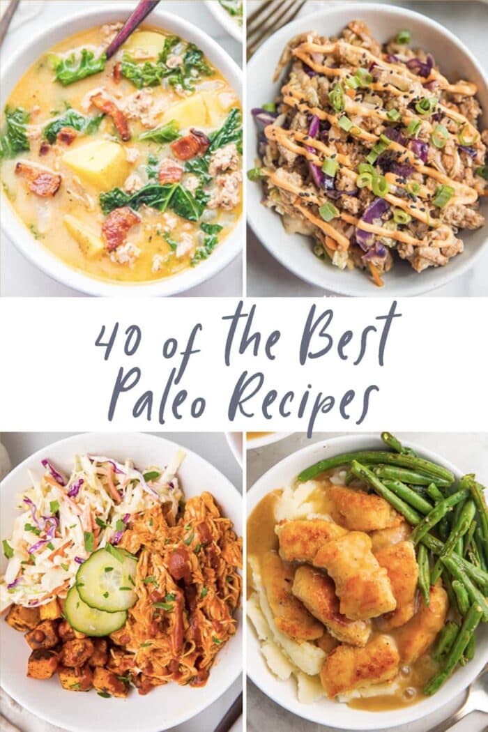 4 photo graphic for 40 of the best paleo recipes