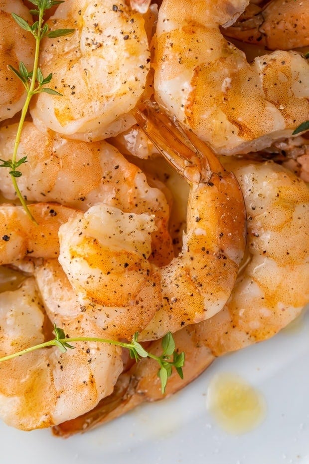 Close up photo of cooked shrimp