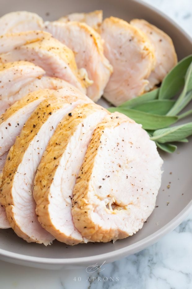 Close up photo of turkey medallions