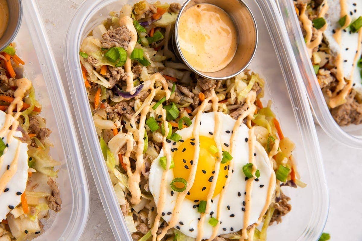 Low-Carb Egg Roll in a Bowl Meal Prep - One Clever Chef