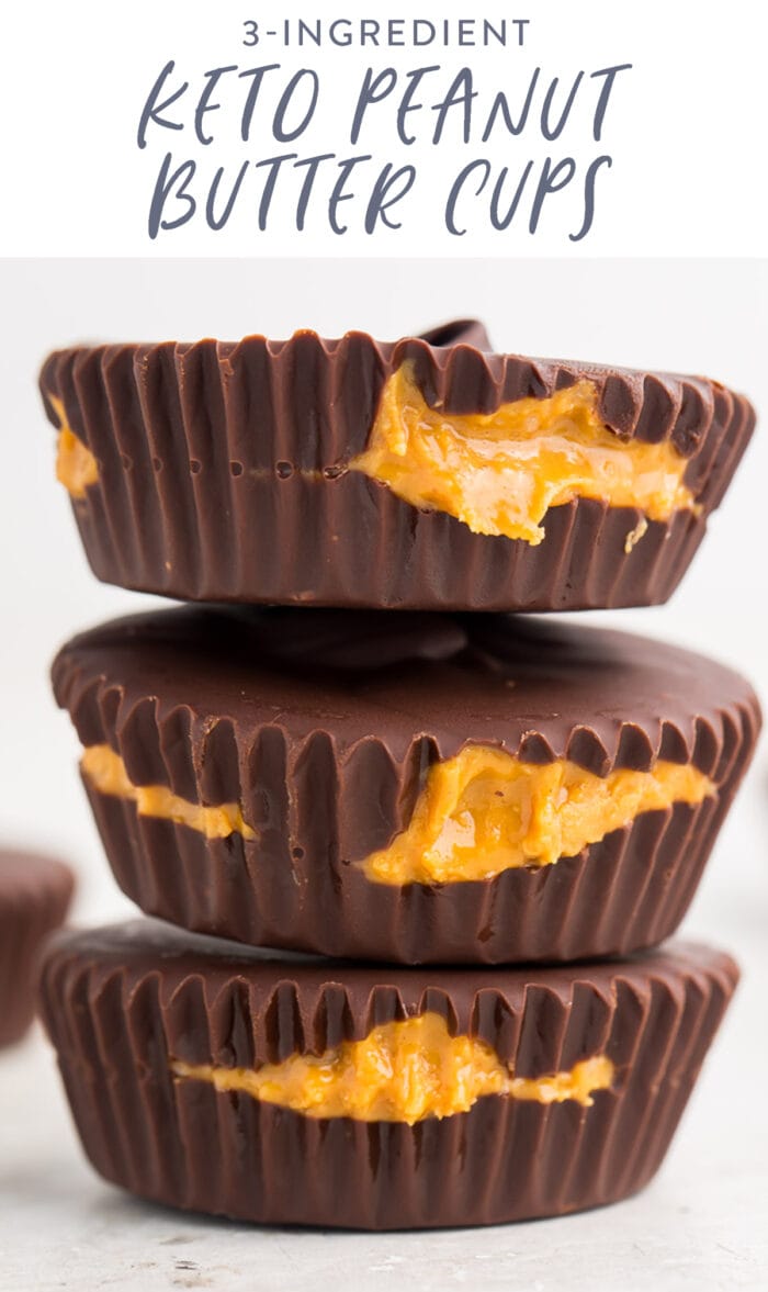 Pinterest graphic for keto peanut butter cups