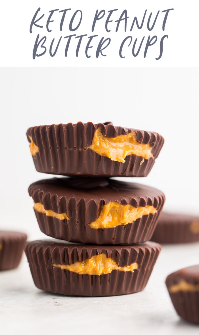 Pinterest graphic for keto peanut butter cups