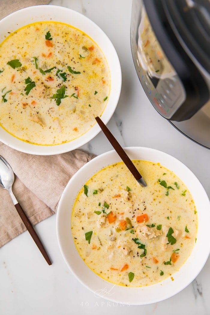 Chicken and "rice" soup with coconut milk