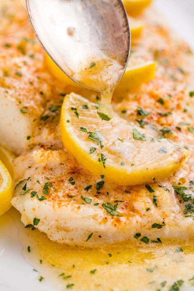 Baked Fish with Lemon-Garlic Butter