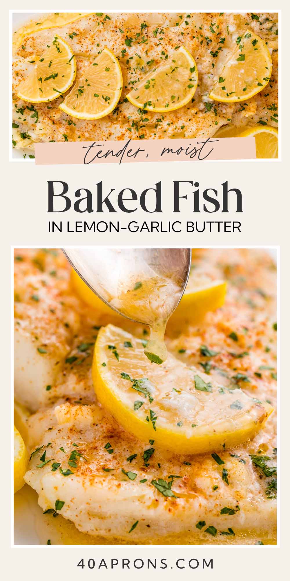 Pin graphic for baked fish.