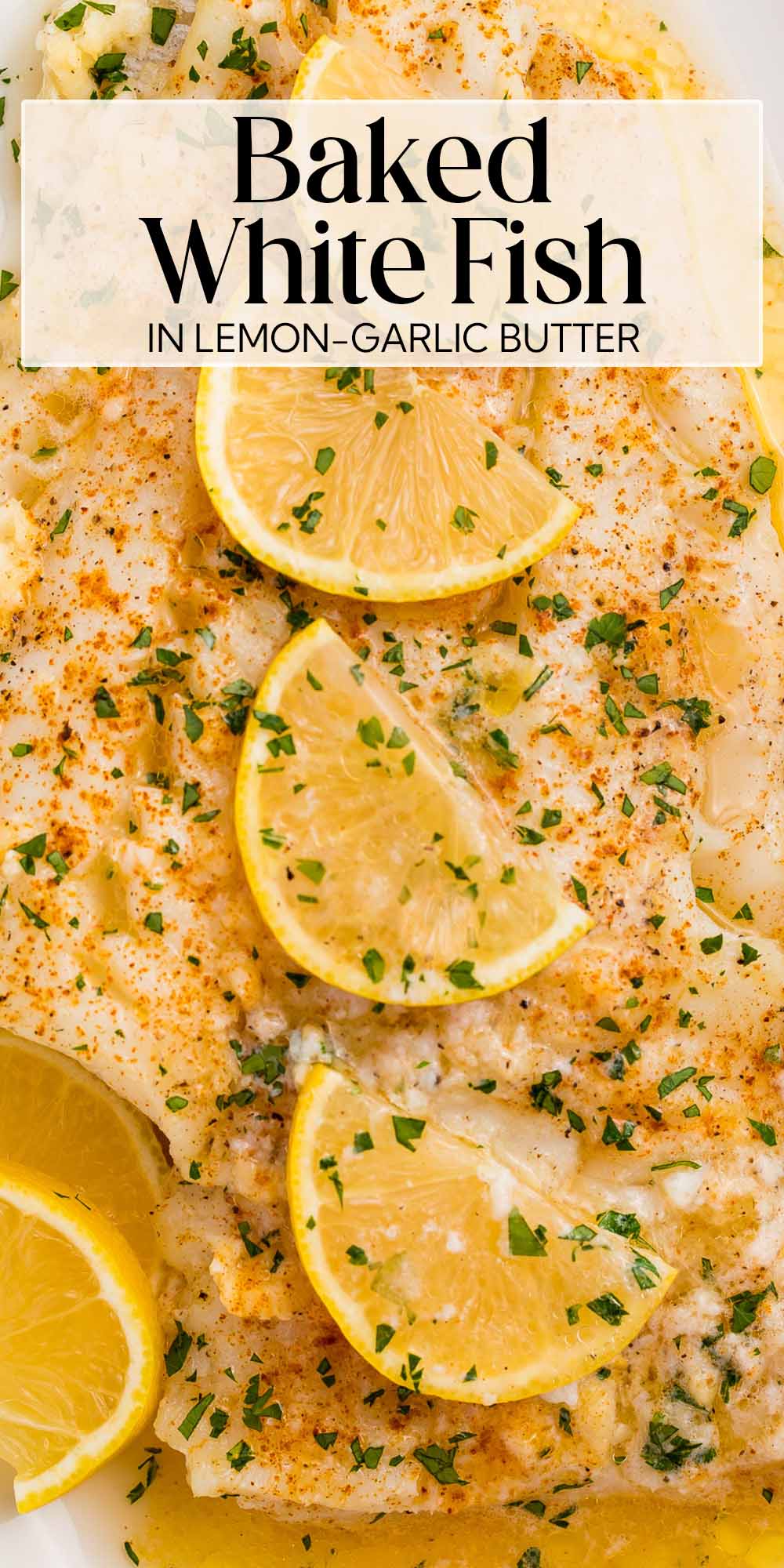 Pin graphic for baked fish.