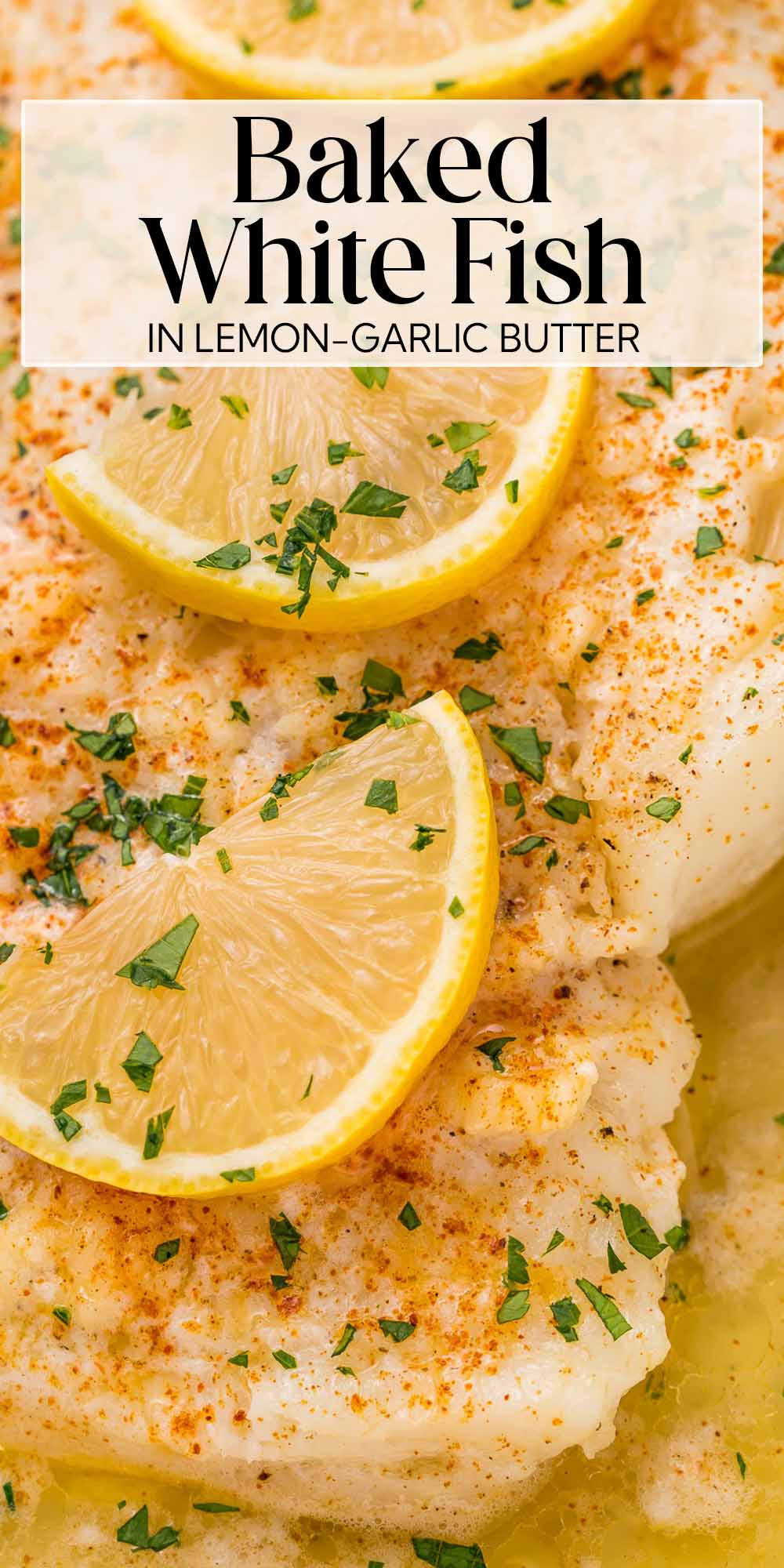 Pin graphic for baked fish.