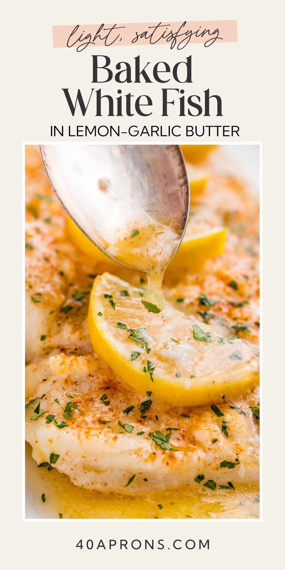 Pin graphic for baked fish.
