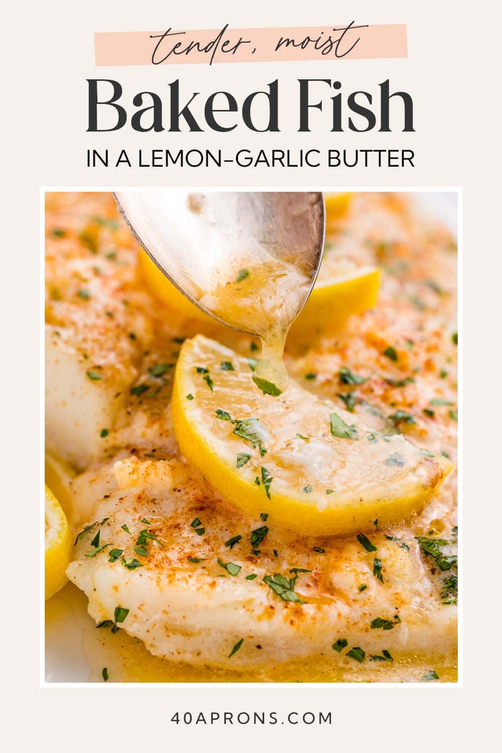 Pin graphic for baked fish.