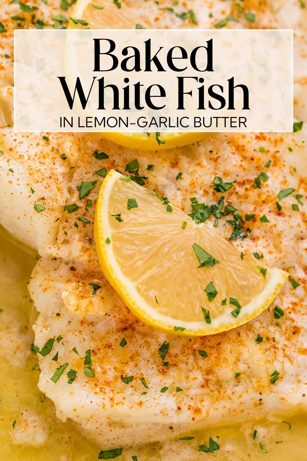 Pin graphic for baked fish.