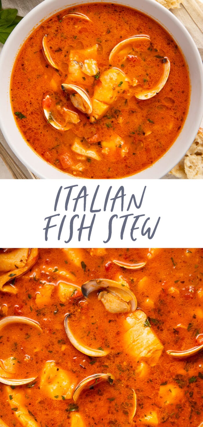 Pinterest graphic for Italian fish stew