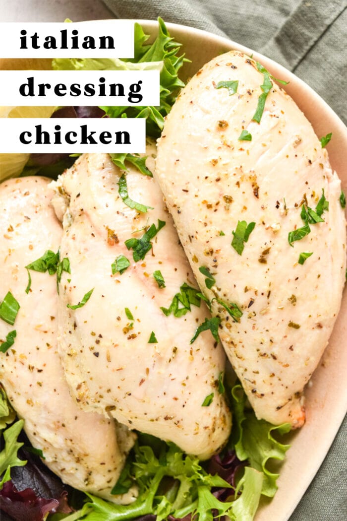Pinterest graphic for Italian dressing chicken