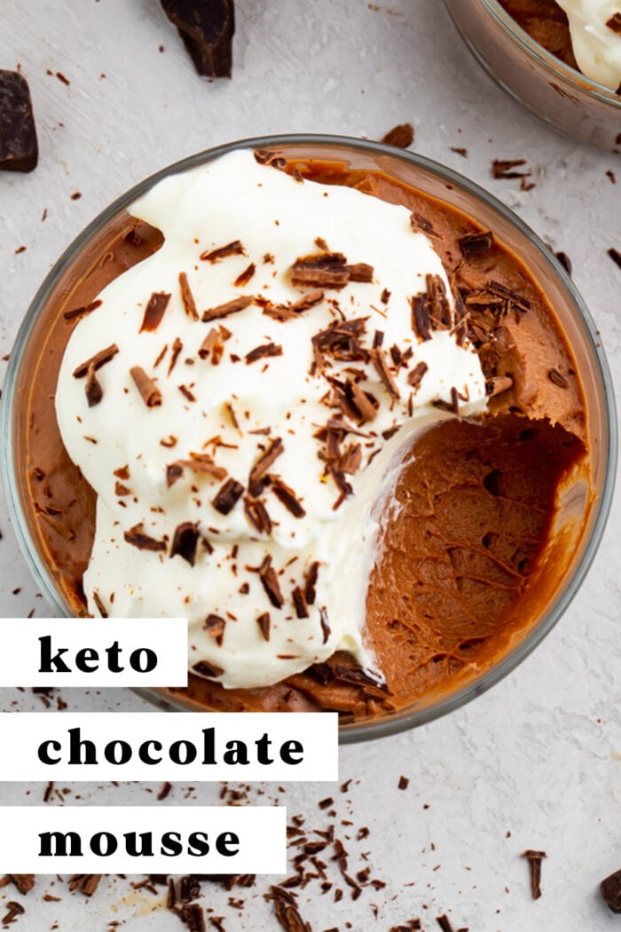 Pinterest graphic for keto chocolate mousse
