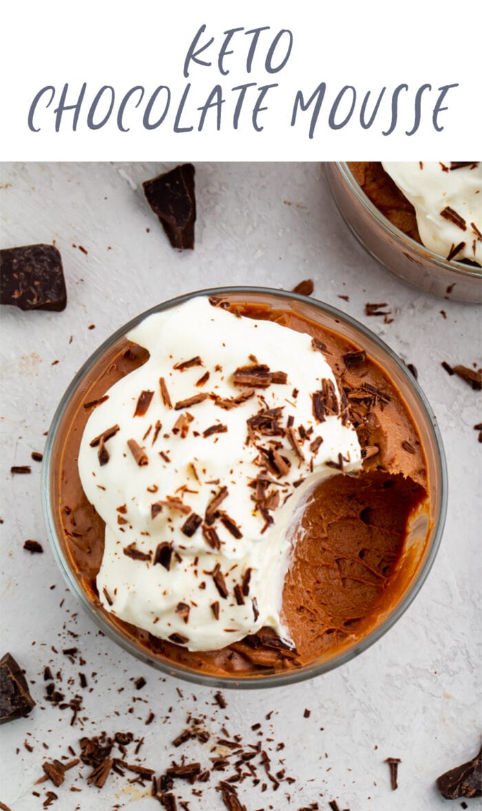 Pinterest graphic for keto chocolate mousse