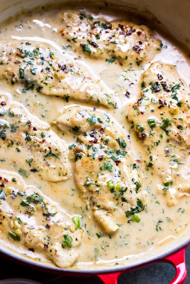 Creamy coconut chicken with cilantro lime sauce