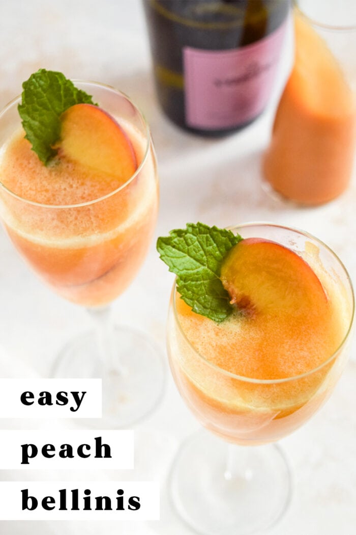 pinterest graphic for peach bellinis